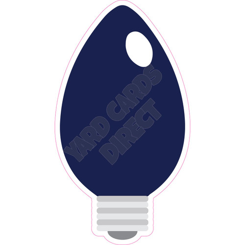 Christmas Light Bulb - Navy Blue - Yard Card