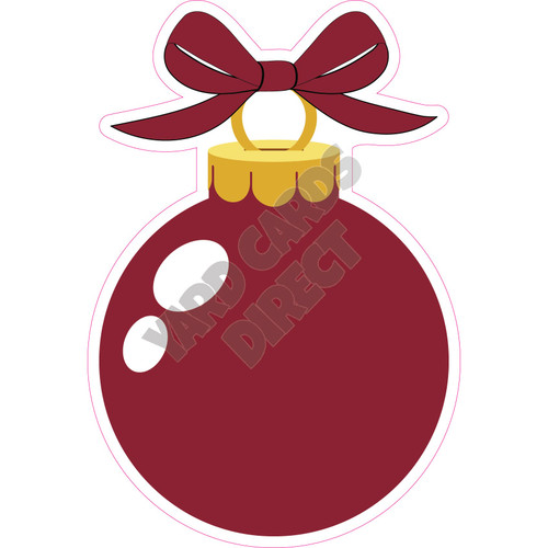 Christmas Ornament Bulb - Burgundy - Yard Card