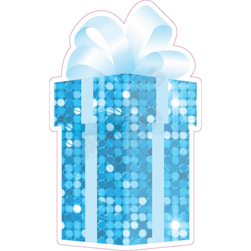 Present - Style A - Large Sequin Light Blue - Yard Card