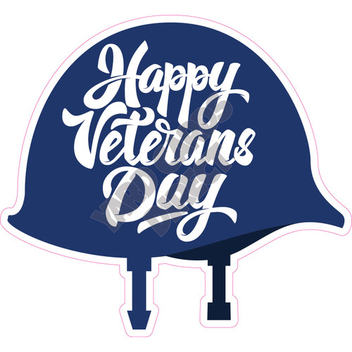 Statement - Happy Veterans Day - Helmet - Style A - Yard Card