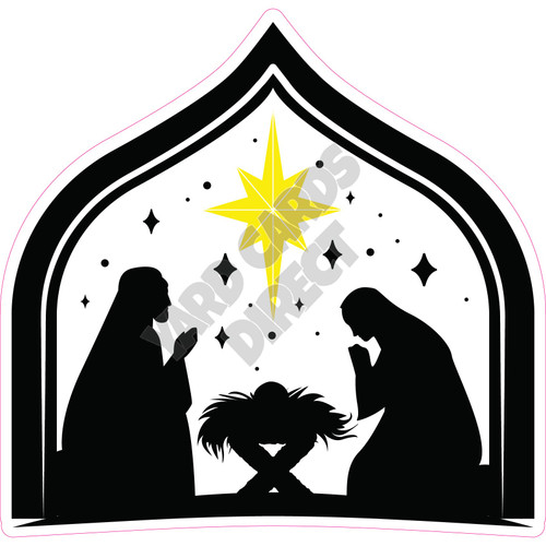 Nativity Scene - Style B - Yard Card