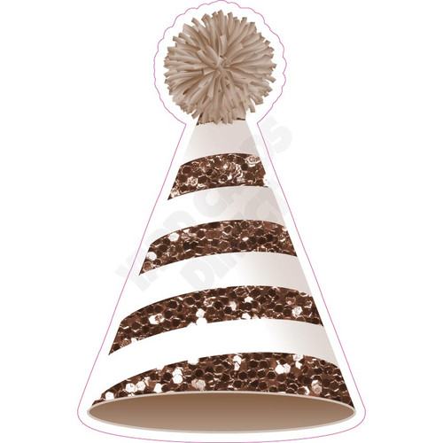 Party Hat - Style A - Chunky Glitter Brown - Yard Card