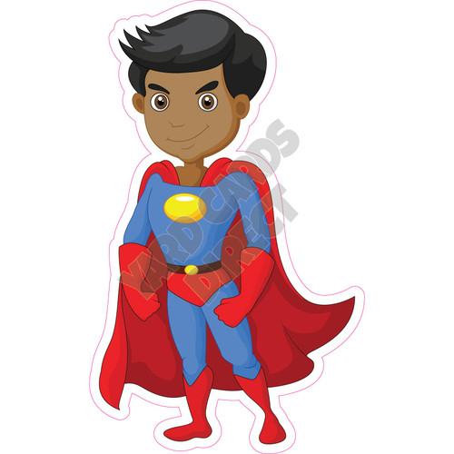 Superhero Boy - Dark Skin - Style A - Yard Card