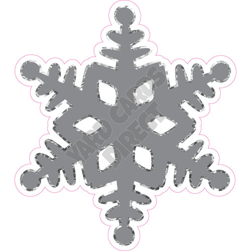 Snowflake - Silver - Style A - Yard Card