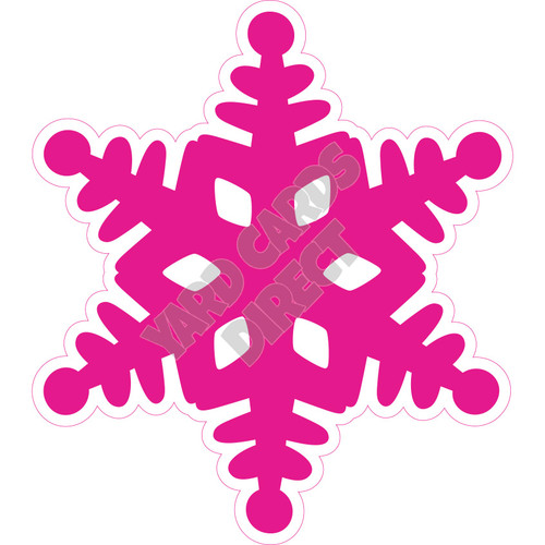 Snowflake - Hot Pink  - Style B - Yard Card