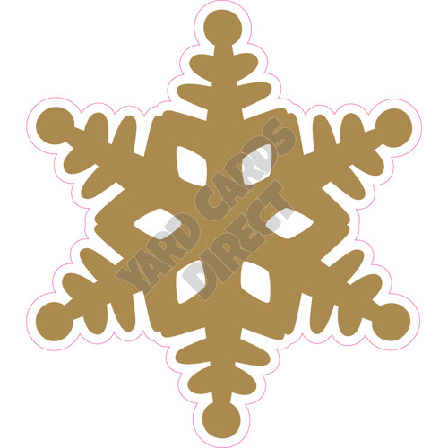 Snowflake - Old Gold - Style B - Yard Card