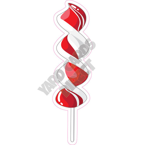 Candy on a Stick - Red - Style B - Yard Card