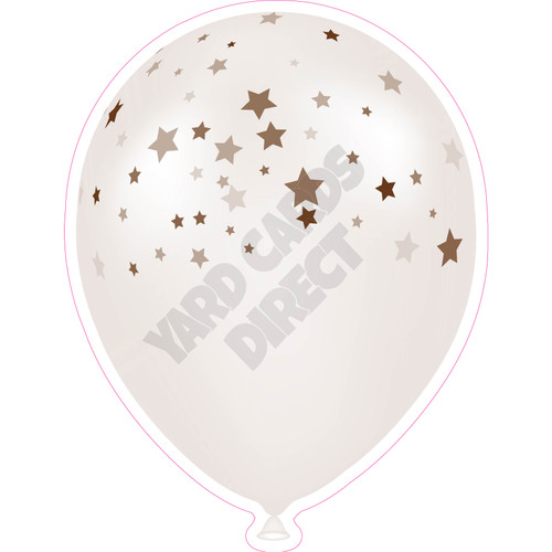 Balloon  - Brown Tinted With Stars - Yard Card