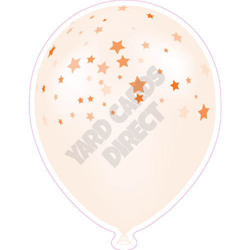 Balloon  - Orange Tinted With Stars - Yard Card