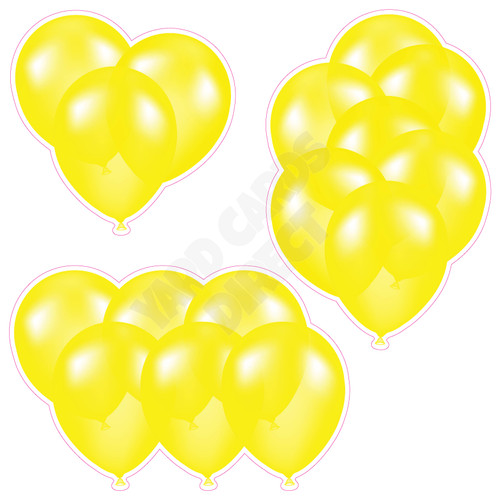 Balloon Cluster - Solid Yellow - Yard Card