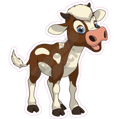 Cow - Calf with White Spots - Style A - Yard Card