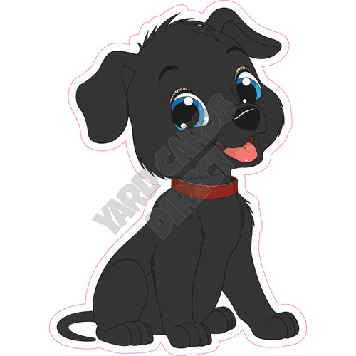 Puppy - Black  - Style A - Yard Card