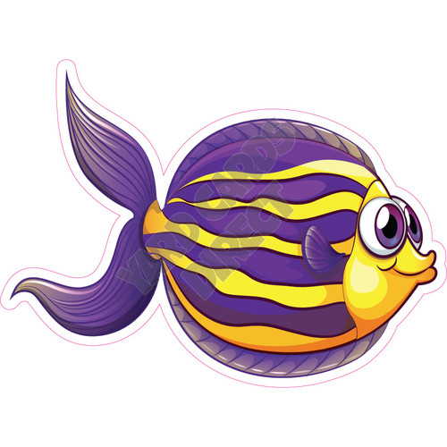 Fish - Purple and Yellow - Style A - Yard Card