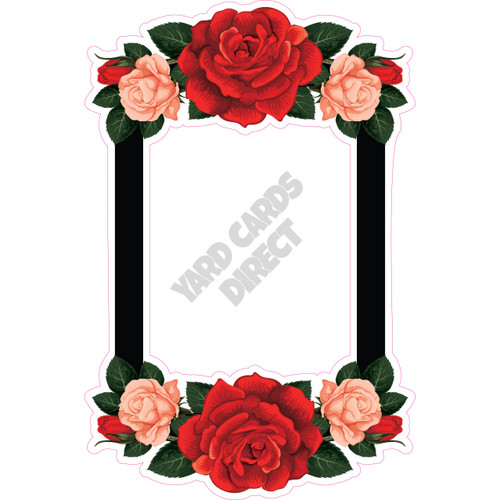Frame - Black with Roses - Style A - Yard Card