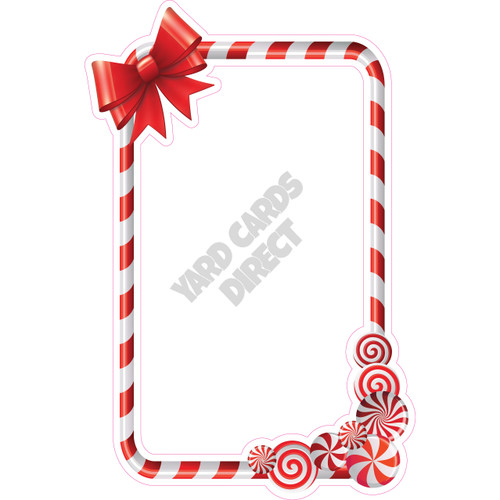 Frame - Candy Cane with Bow and Candy - Style A - Yard Card