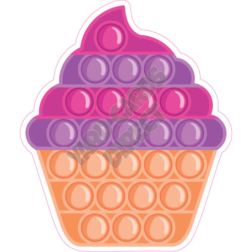 Pop it - Purple and Pink Cupcake - Style A - Yard Card