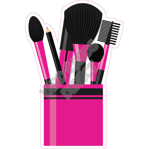 Make Up Brush Set - Pink - Style A - Yard Card