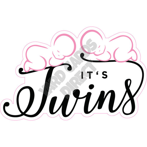 Statement - It's Twins - Pink - Style A - Yard Card