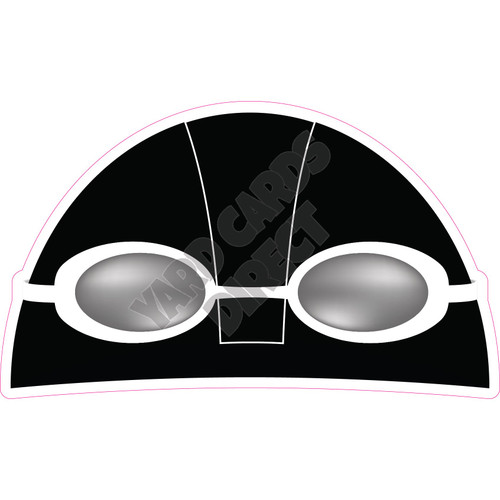 Swim Cap with Goggles - Black - Style A - Yard Card