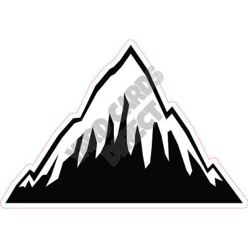 Mountains - Black - Style C - Yard Card