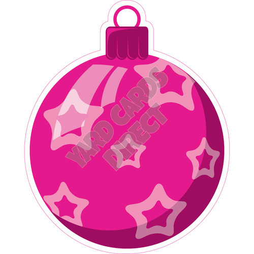 Christmas Ornamanet Bulb - Stars - Hot Pink - Style A - Yard Card