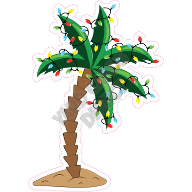 Palm Tree - Chunky Glitter Teal - Style A - Yard Card - Yard Cards Direct,  LLC
