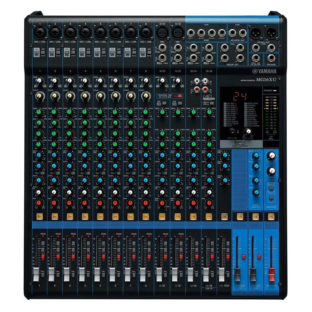 Yamaha MG16XU 16 Channel Analogue USB Mixer - Music Gear Direct