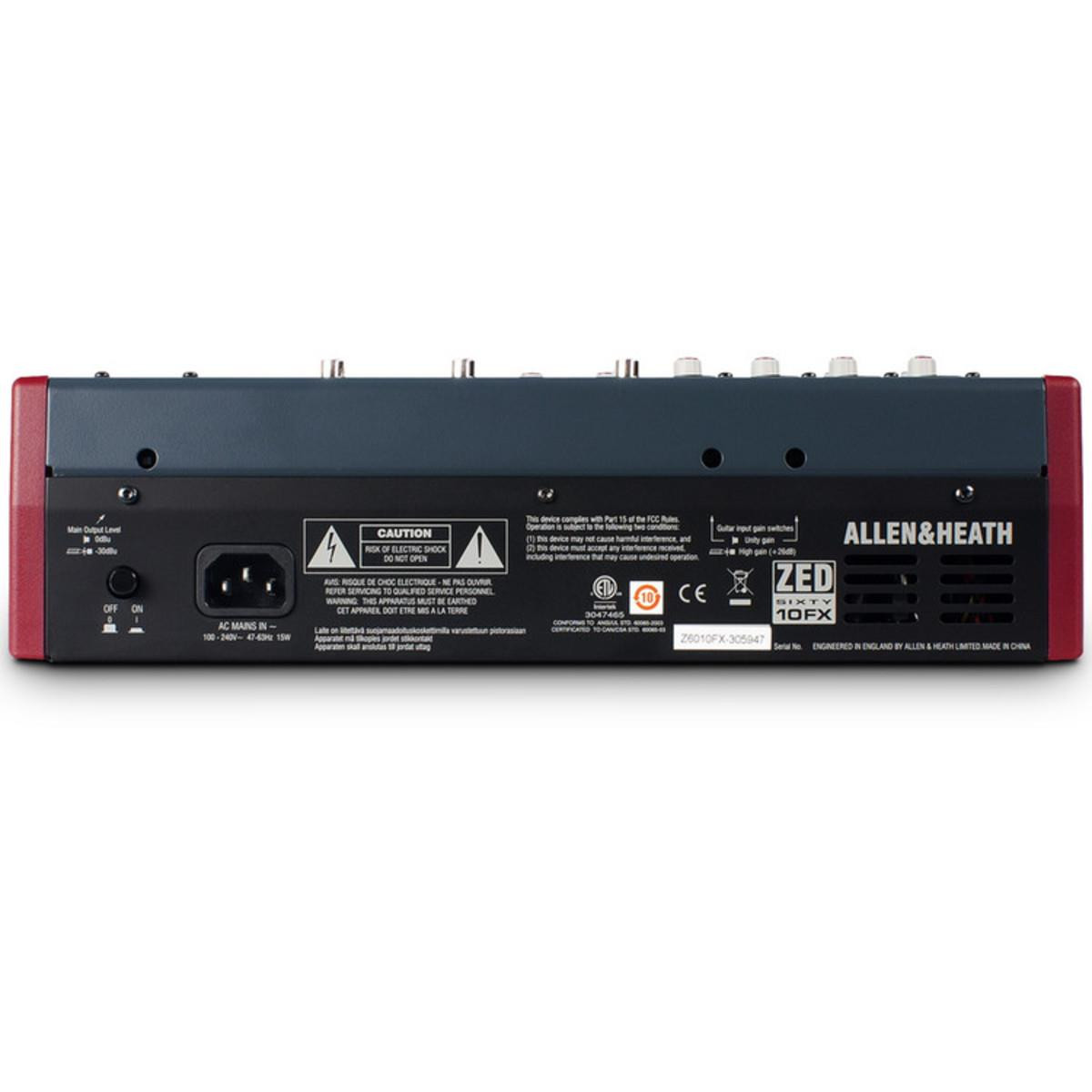 Allen & Heath ZED60-10FX Analogue Mixer with USB - Music Gear Direct