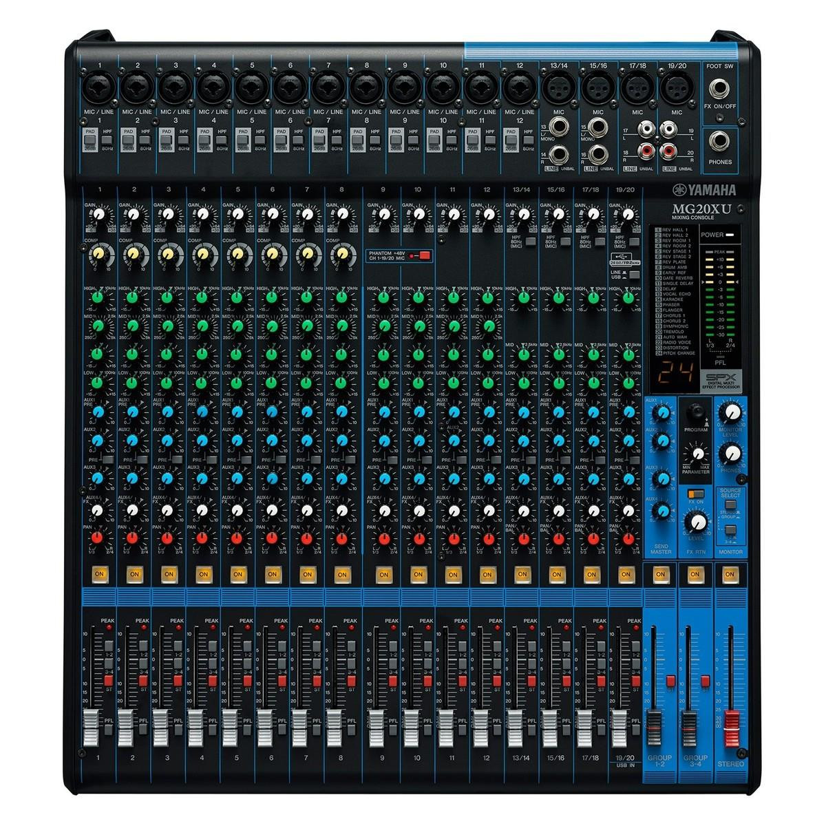 ヤマハ　YAMAHA MG20XU Yamaha MG20XU 20 Channel Analogue USB Mixer with 24 SPX Effects