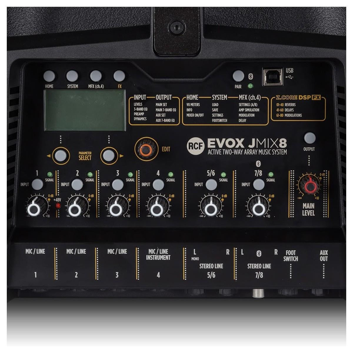 RCF Evox JMIX8 Active Powered 1400W Two-Way Array Column PA with