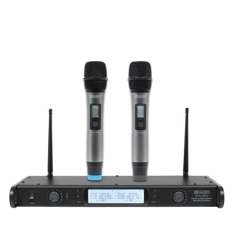 W Audio DTM 800H V2 Dual Twin Handheld Wireless Radio Microphone