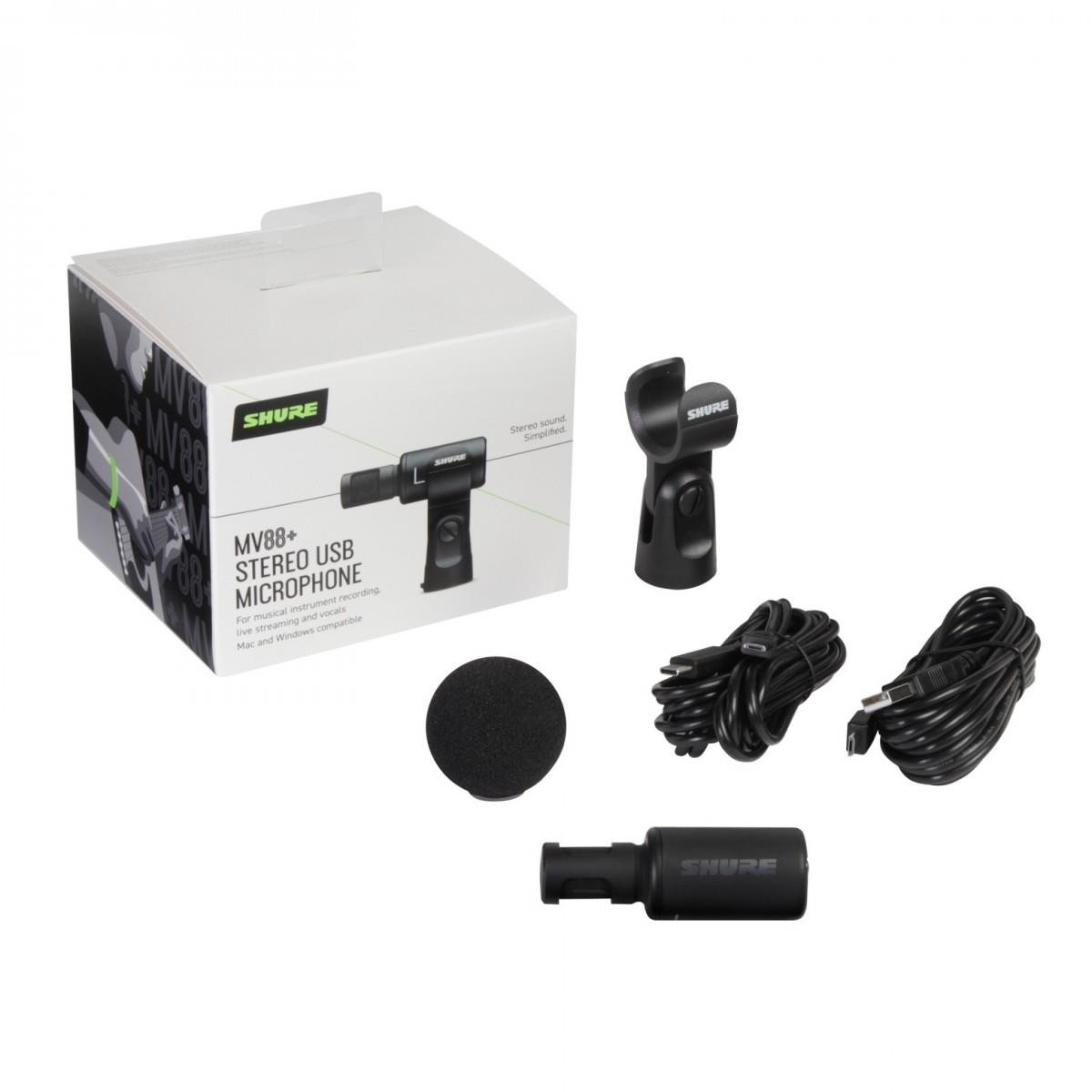 Shure MV88+ Digital Stereo USB Condenser Microphone - Music Gear