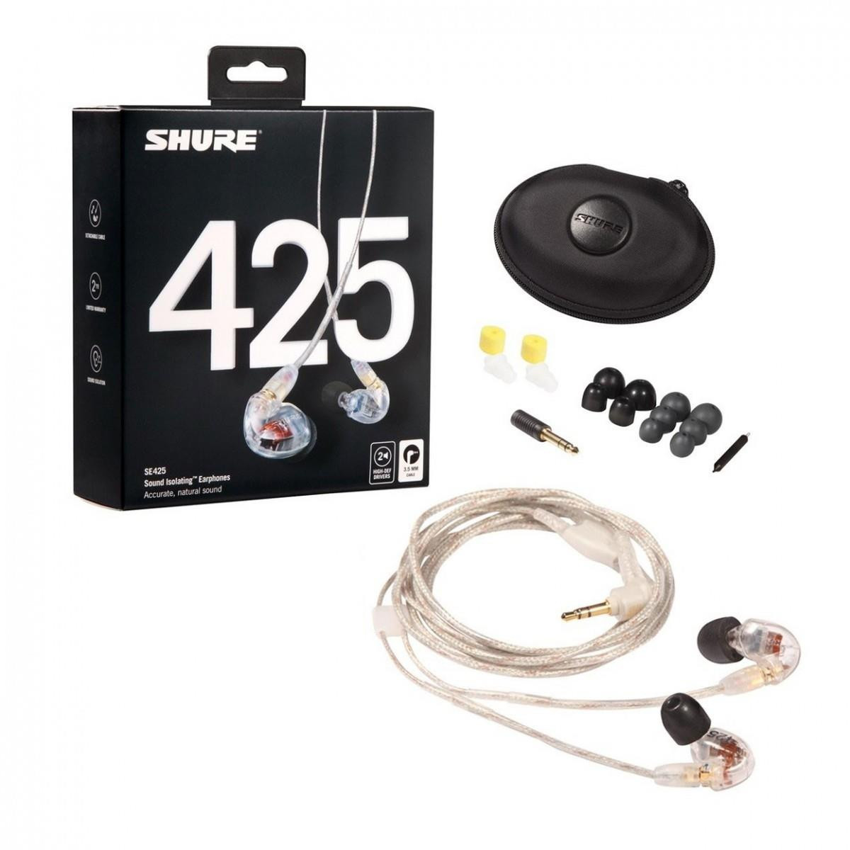 【美品・完品】SHURE SE425 CL-A Shure SE425 Professional In Ear Sound Isolating Earphones Clear