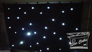 3M x 2M Drop White Static LED Starcloth Black Fabric