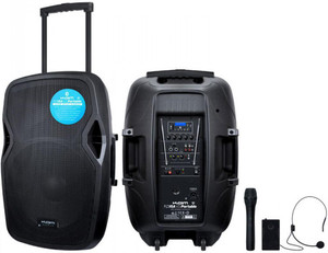 Kam RZ15AP V3 15" 1000W Portable PA System, Bluetooth Streaming, Wireless Handheld & Headset Mics Kam RZ15AP V3 15" 1000W Portable PA System, Bluetooth Streaming, Wireless Handheld & Headset Mics