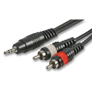 Pulse 3.5mm Stereo Jack to 2 x Phono (RCA) Plug to Plug Lead, 6m Black -  PLS00181