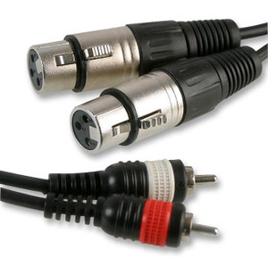 Pulse 2 x 3 Pin XLR Female to 2 x Phono (RCA) Male Lead 0.3m Black - PLS00201 Pulse 2 x 3 Pin XLR Female to 2 x Phono (RCA) Male Lead 0.3m Black - PLS00201