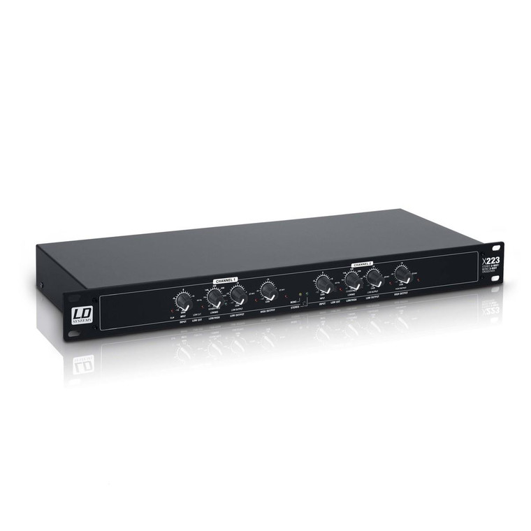 LD Systems X223 Active Crossover 2 Way Stereo / 3 Way Mono 1U Rack Mount