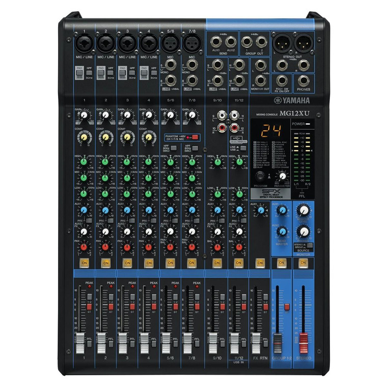 Yamaha MG12XU 12 Channel Analogue USB Mixer with Faders