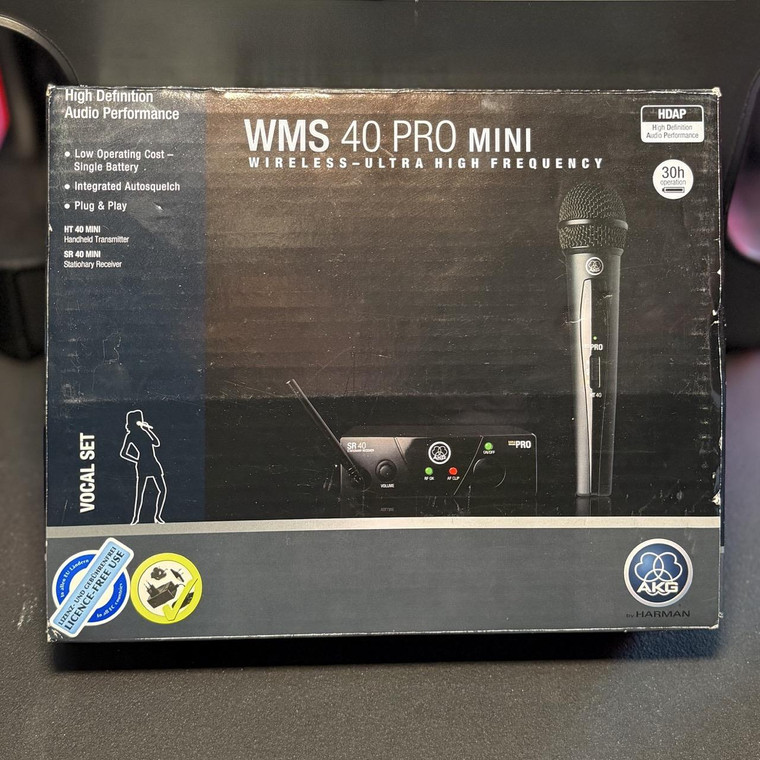 Preowned AKG WMS 40 Pro Mini Wireless UHF Microphone System