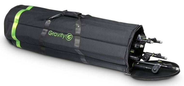 Gravity GBGMS6B Padded Tough Heavy Duty Nylon Carry Bag for 6 Microphone Stands