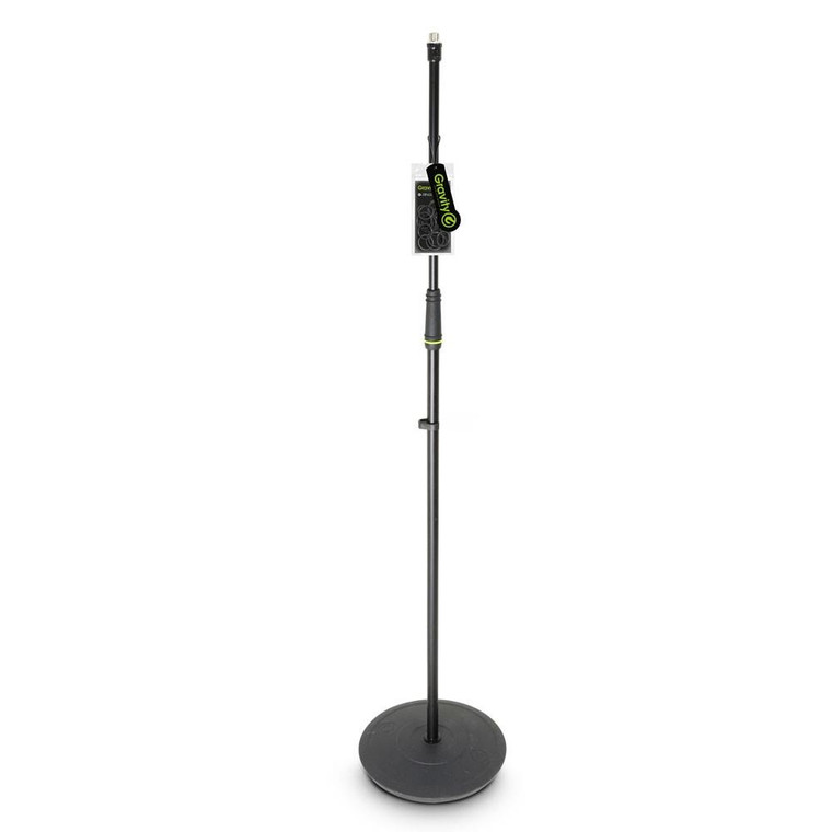 Gravity MS 23 - Adjustable Straight Microphone Stand With Heavy Round Base