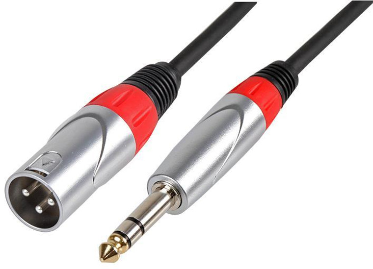 Pulse 6.35mm (1/4") Stereo Jack Plug to 3-Pin XLR Plug Lead, 6m -  PLS000471