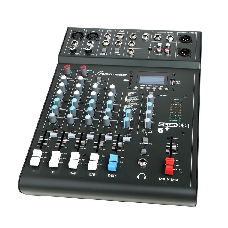 Studiomaster Club XS 6+ Compact 6 Channel Mixer with 16 DSP Effects & Bluetooth