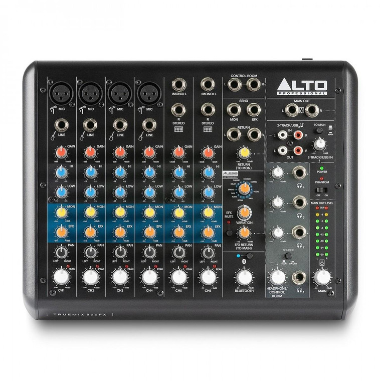 Alto TRUEMIX 800FX  8 Channel Compact Mixer with USB, Bluetooth & Alesis Multi Effects