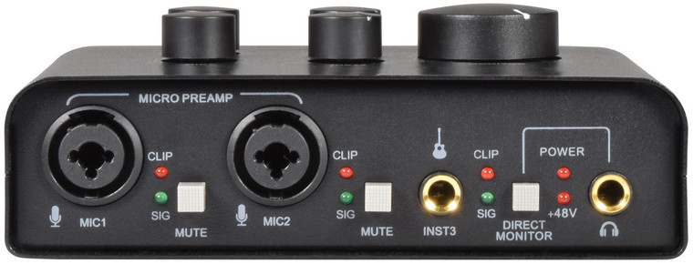 Citronic USB Audio Interface - 2 Microphone + 1 Instrument