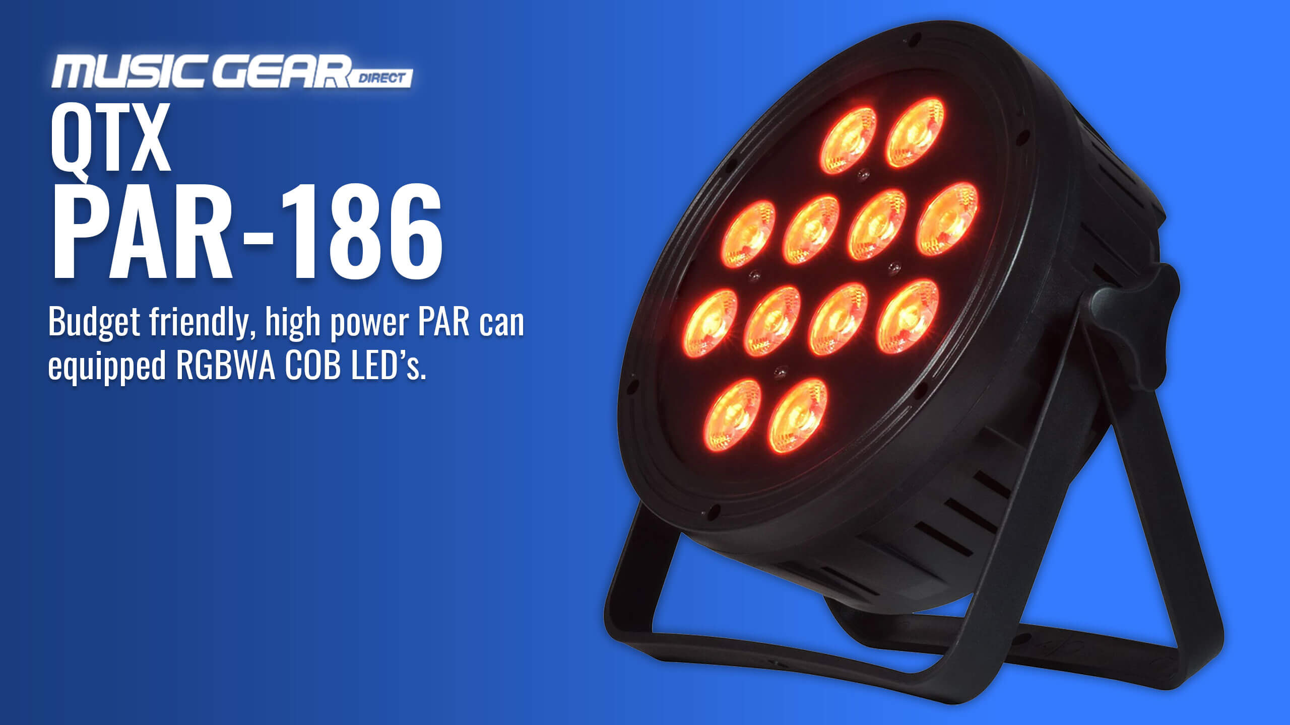 QTX PAR-186 High Power RGBWA PAR Can with U/V - Music Gear Direct