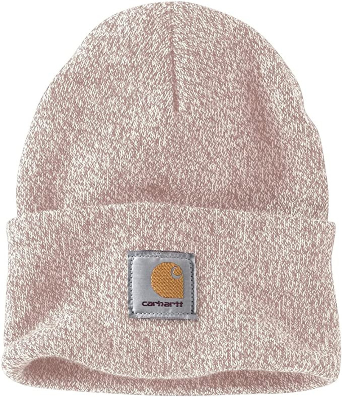 Carhartt Men's Knit Outdoor Patch Beanie, Night Blue/Alpine Blue Marl, OFA  at  Men's Clothing store