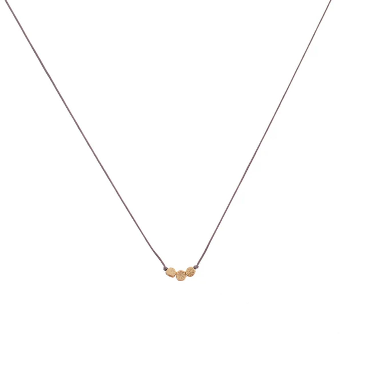 Women's Tiny Charm Soleil Necklace - Gold with Espresso Cord - Ramsey  Outdoor