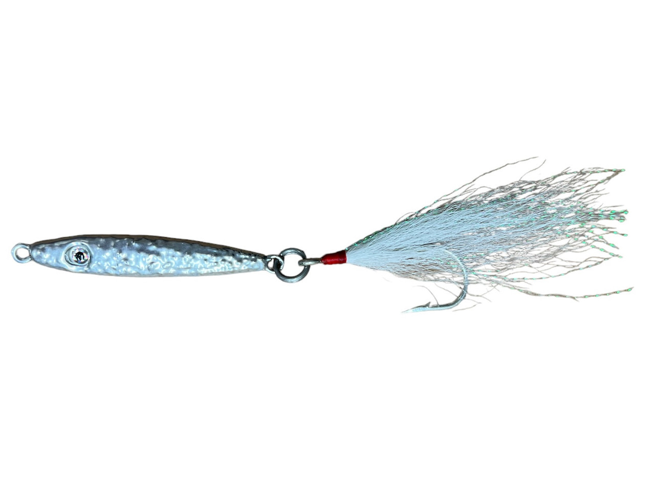 Run Off Lures Spearing Jig w/Bucktail 1oz Chrome